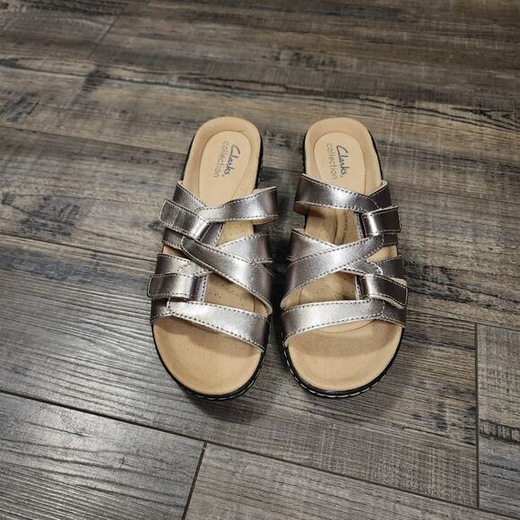 New in box Clark Merliah Karli Women's sandals metallic size 6.5 - Picture 6 of 10